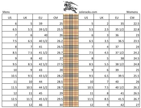 Burberry size chart us